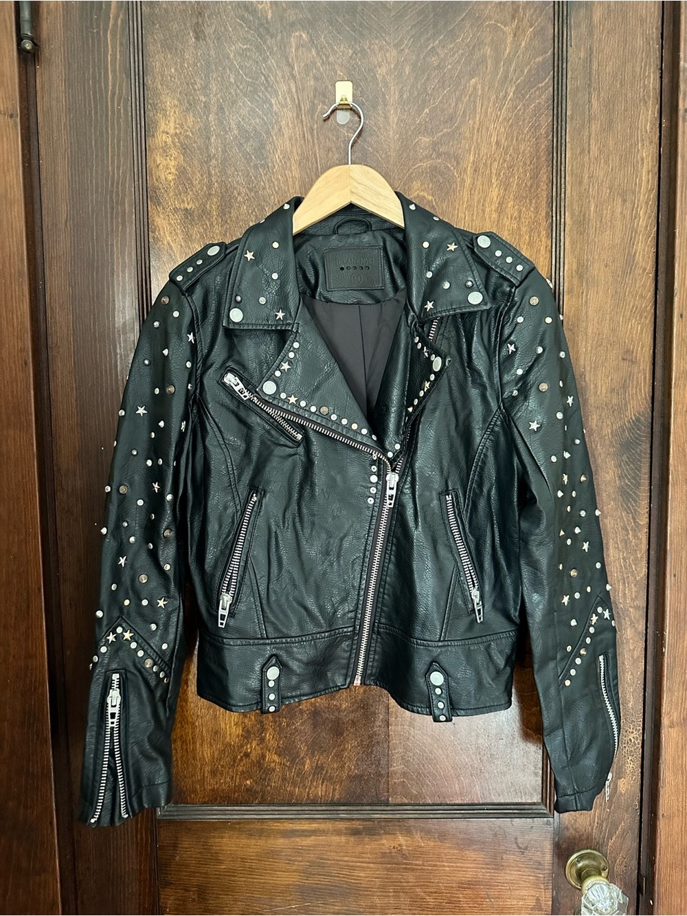 NWOT Blank NYC Studded Black Leather Moto Jacket - Women